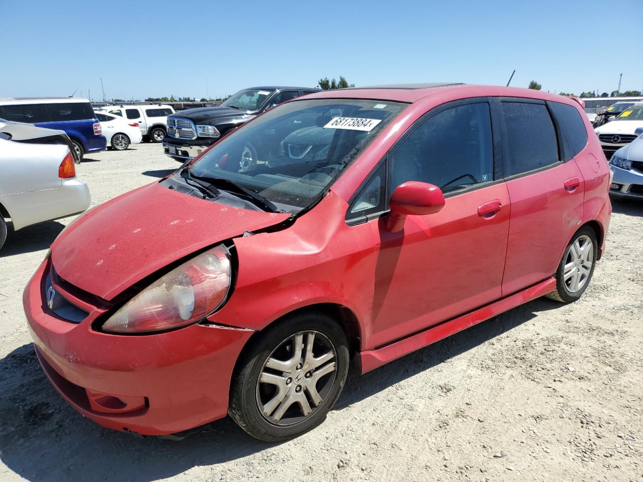 HONDA FIT SPORT 2008 red  gas JHMGD38678S059235 photo #1