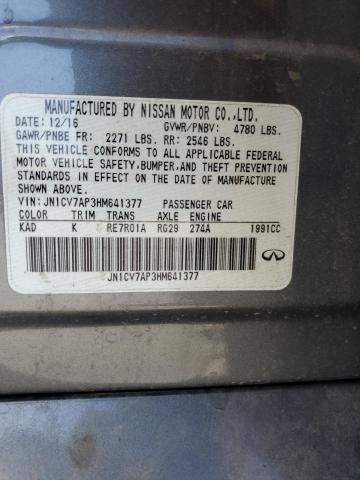 2017 INFINITI Q50 BASE - JN1CV7AP3HM641377