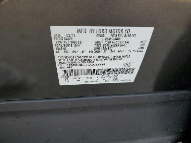 2016 FORD EXPLORER X - 1FM5K8D83GGC63515