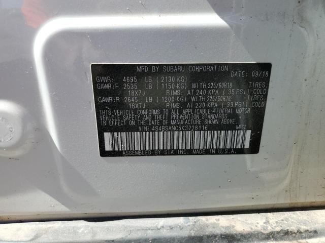 VIN 4S4BSANC5K3228116 2019 Subaru Outback, 2.5I Lim... no.14