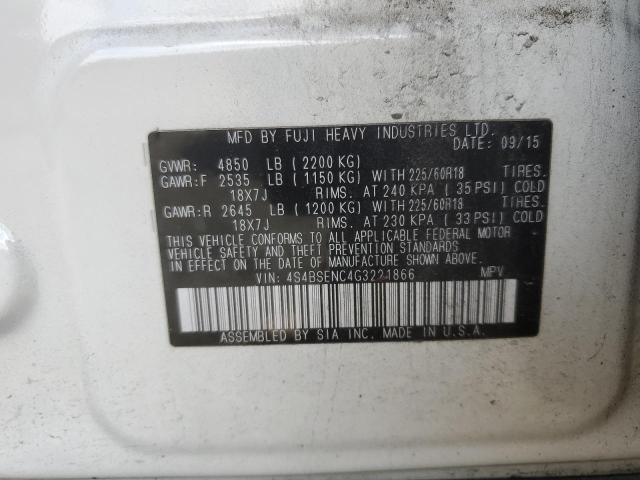 2016 SUBARU OUTBACK 3. - 4S4BSENC4G3221866