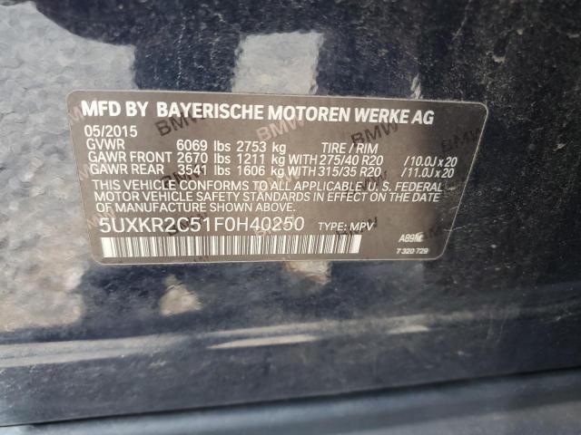 VIN 5UXKR2C51F0H40250 2015 BMW X5, Sdrive35I no.13