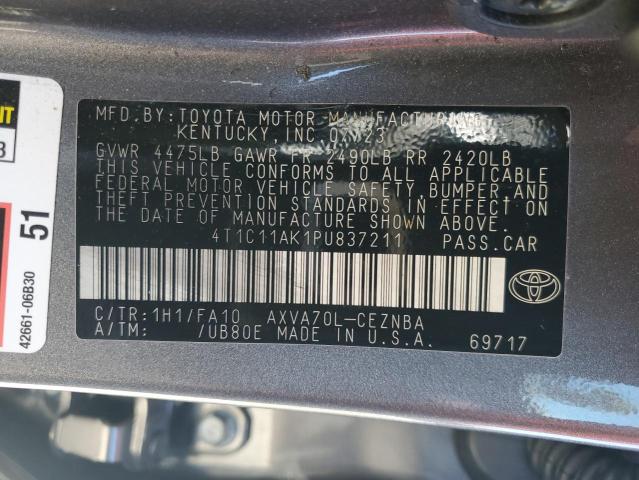 VIN 4T1C11AK1PU837211 2023 Toyota Camry, LE no.12