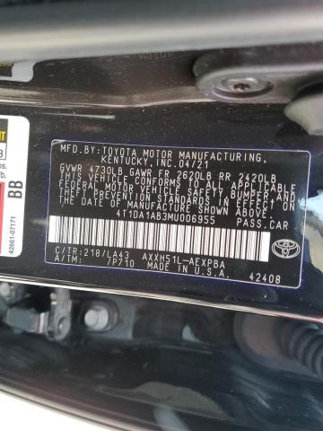 2021 TOYOTA AVALON LIM 4T1DA1AB3MU006955