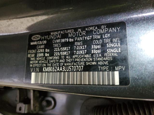 2020 HYUNDAI KONA SEL P - KM8K62AA3LU570707