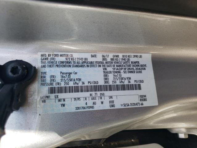 2017 FORD FOCUS SE - 1FADP3F26HL304358