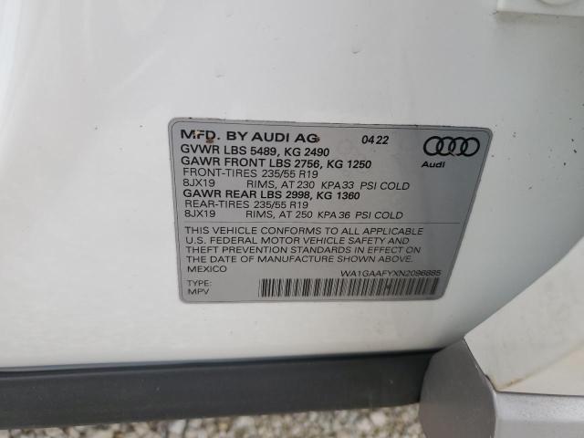 VIN WA1GAAFYXN2096885 2022 Audi Q5, Premium 45 no.14