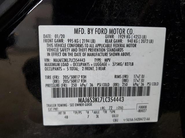 2020 FORD ECOSPORT T - MAJ6S3KL7LC354443