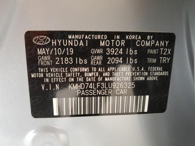 2020 HYUNDAI ELANTRA SE - KMHD74LF3LU926325