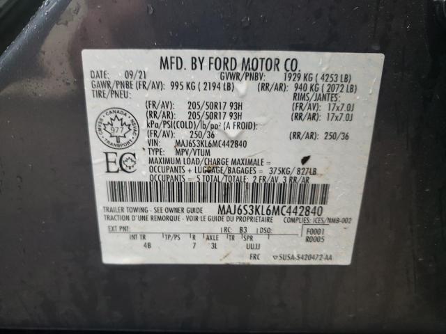 2021 FORD ECOSPORT T - MAJ6S3KL6MC442840