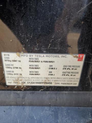 2015 TESLA MODEL S P8 5YJSA1H48FF096456