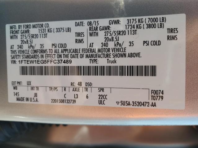 2015 FORD F150 SUPER - 1FTEW1EG5FFC37489