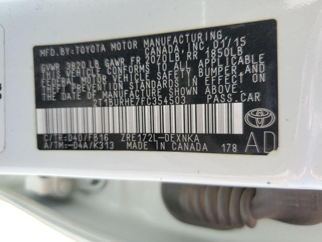 2015 TOYOTA COROLLA L - 2T1BURHE7FC354503