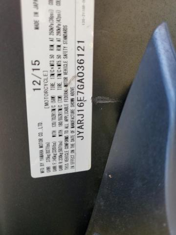 2016 YAMAHA YZFR6 JYARJ16E7GA036121