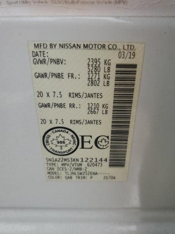 2019 NISSAN MURANO S - 5N1AZ2MS3KN122144