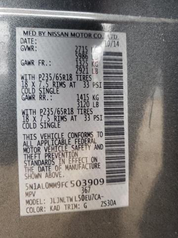 2015 INFINITI QX60 - 5N1AL0MM9FC503909