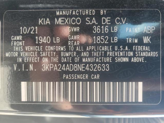 VIN 3KPA24AD8NE432633 2022 KIA Rio, LX no.13