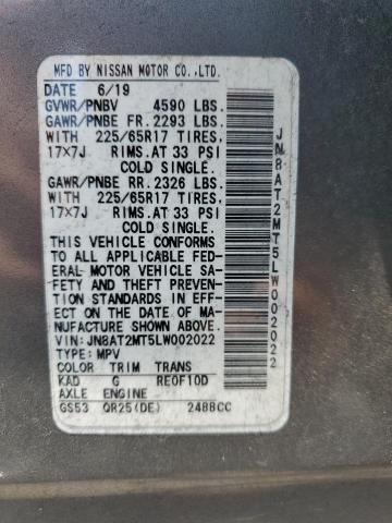 2020 NISSAN ROGUE S FW - JN8AT2MT5LW002022