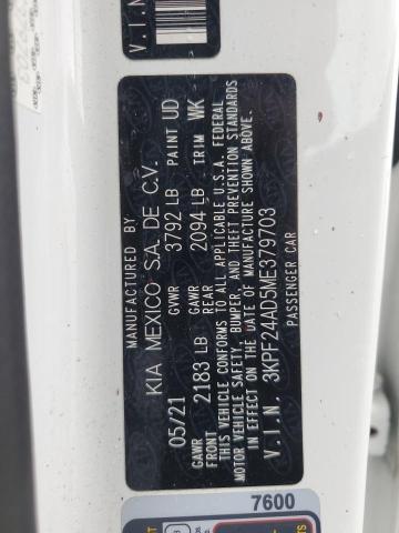 2021 KIA FORTE FE - 3KPF24AD5ME379703