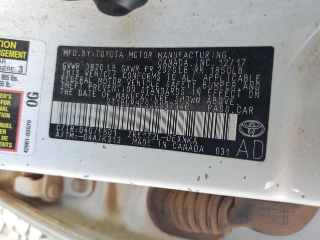2018 TOYOTA COROLLA L - 2T1BURHE9JC037346