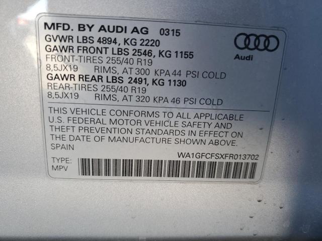 2015 AUDI Q3 PRESTIG WA1GFCFSXFR013702