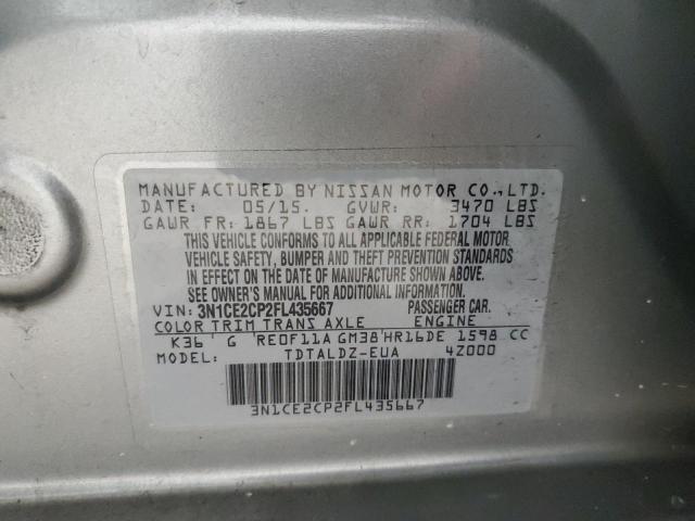 VIN 3N1CE2CP2FL435667 2015 Nissan Versa, S no.12