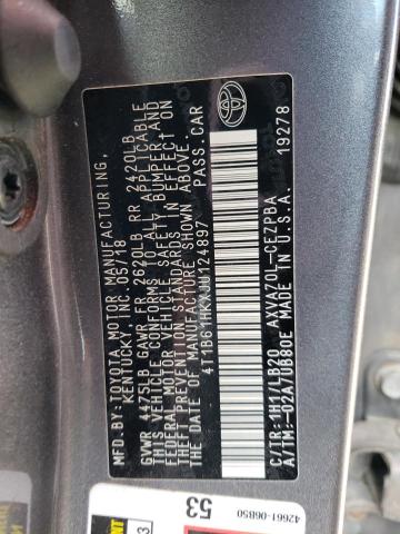 VIN 4T1B61HKXJU124897 2018 Toyota Camry, Xse no.12