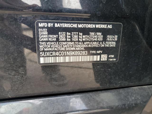 VIN 5UXCR4C01N9K89283 2022 BMW X5, Sdrive 40I no.13