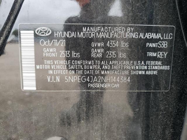 2022 HYUNDAI SONATA SE 5NPEG4JA2NH144384  65639944