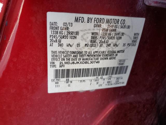 VIN 2LMDJ8JKXDBL30746 2013 Lincoln MKX no.14