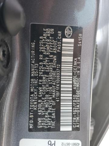 VIN 4T1BF1FK1DU693712 2013 Toyota Camry, L no.12