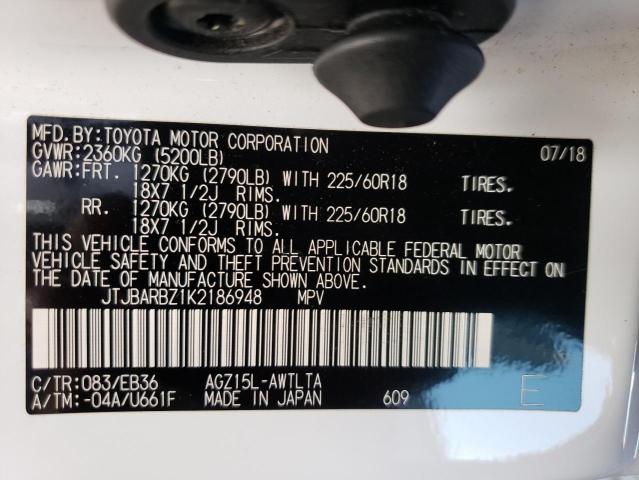 2019 LEXUS NX 300 BAS - JTJBARBZ1K2186948