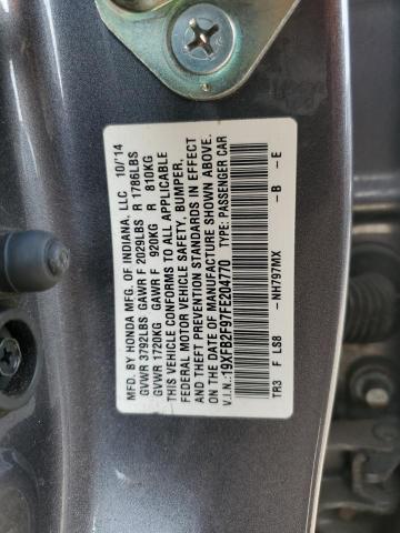 VIN 19XFB2F97FE204770 2015 Honda Civic, Exl no.12