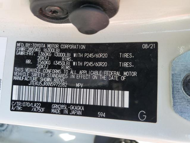 2022 TOYOTA 4RUNNER LI JTEKU5JRXN5972282