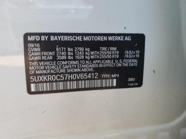2017 BMW X5 XDRIVE3 - 5UXKR0C57H0V65412