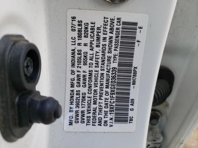 VIN 19XFC1F9XGE036339 2016 Honda Civic, Touring no.12