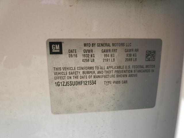 2017 CHEVROLET MALIBU HYB - 1G1ZJ5SU0HF121534