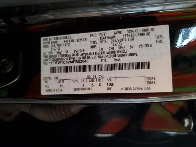 2021 FORD F150 SUPER - 1FTEW1C52MFB02646