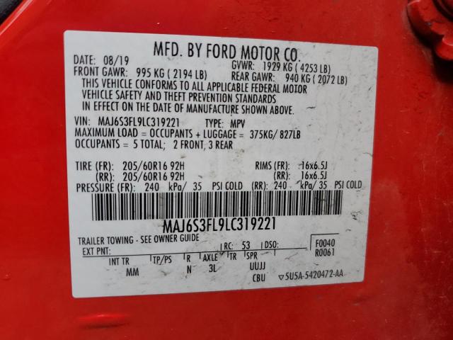 2020 FORD ECOSPORT S - MAJ6S3FL9LC319221