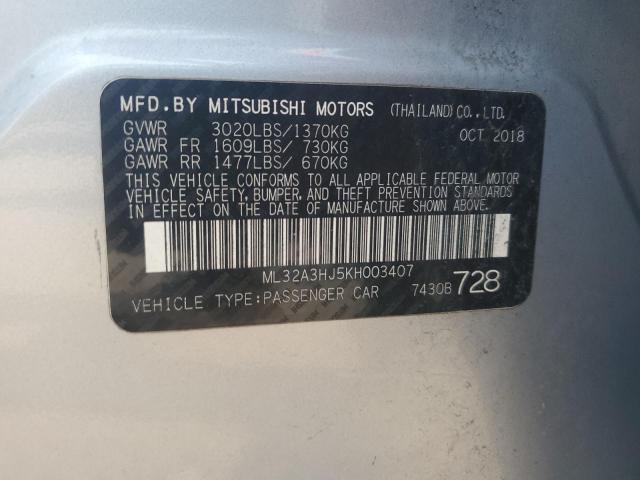 2019 MITSUBISHI MIRAGE ES - ML32A3HJ5KH003407