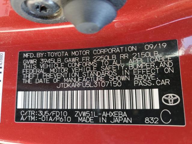 2020 TOYOTA PRIUS L - JTDKARFU5L3107150