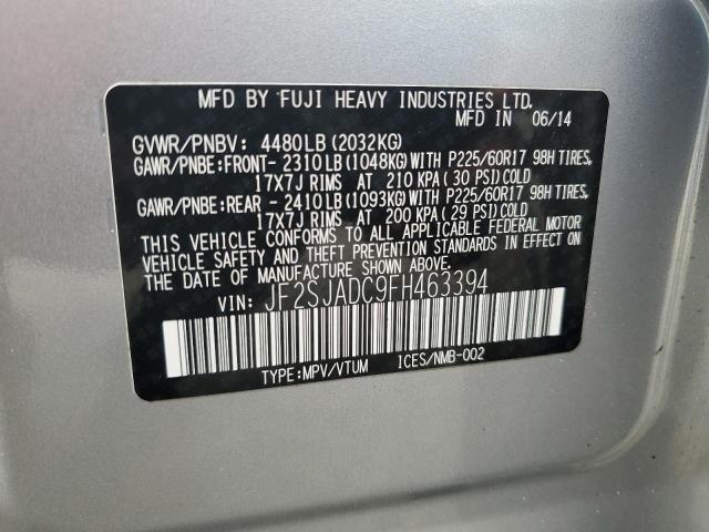 2015 SUBARU FORESTER 2 - JF2SJADC9FH463394
