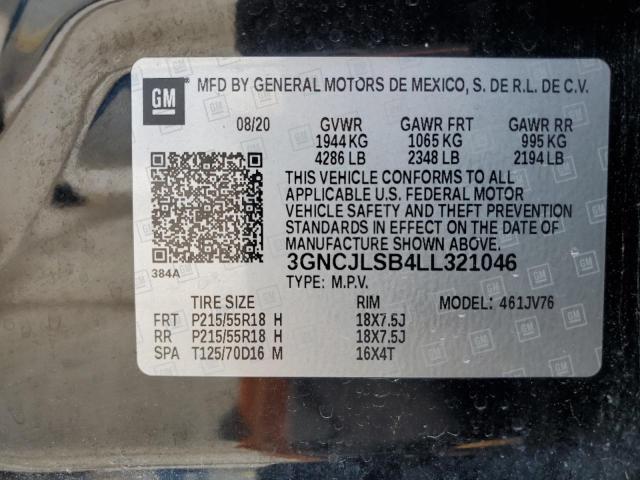 2020 CHEVROLET TRAX 1LT - 3GNCJLSB4LL321046