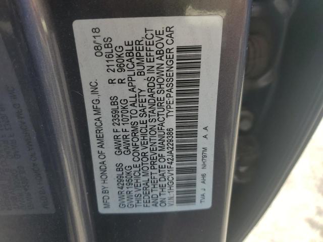 2018 HONDA ACCORD EX - 1HGCV1F42JA229386