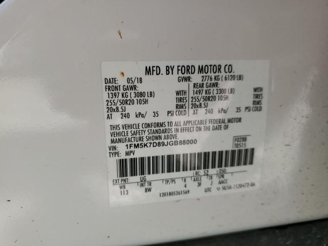 2018 FORD EXPLORER X - 1FM5K7D89JGB88000
