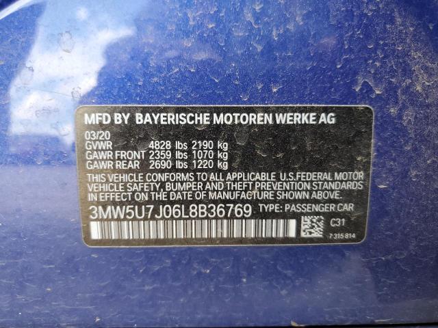 VIN 3MW5U7J06L8B36769 2020 BMW 3 Series, M340I no.12