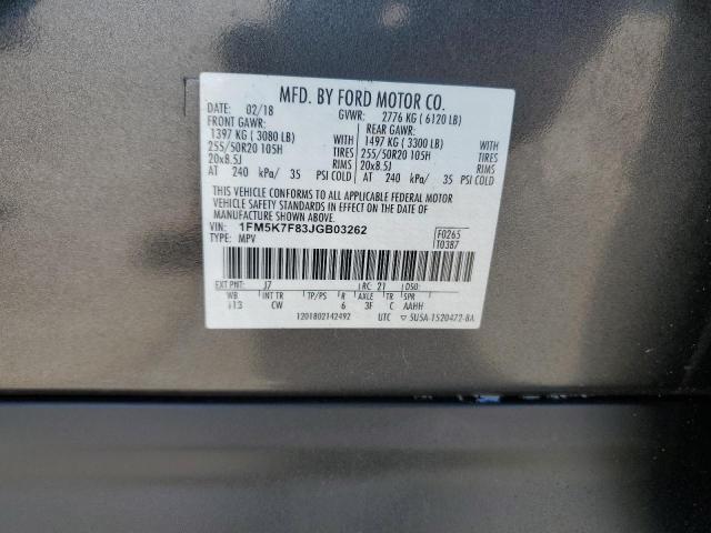 2018 FORD EXPLORER L - 1FM5K7F83JGB03262