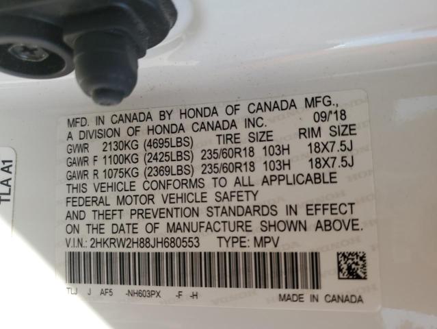 2018 HONDA CR-V EXL - 2HKRW2H88JH680553