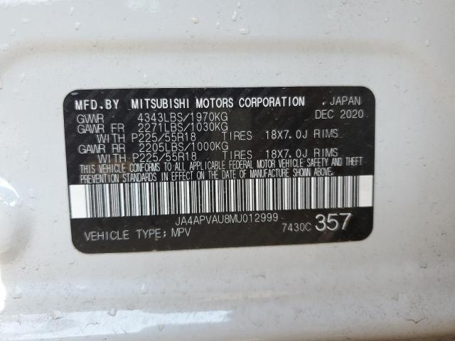2021 MITSUBISHI OUTLANDER - JA4APVAU8MU012999