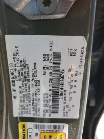 VIN 3LN6L5F94HR607451 2017 Lincoln MKZ, Reserve no.13